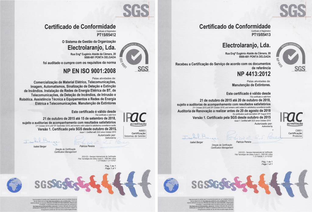 Certificados SGS